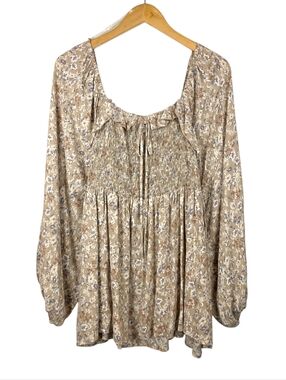 143 Story By Line Up Empire Waist Smock Dress 2XL Cottagecore Western Milkmaid